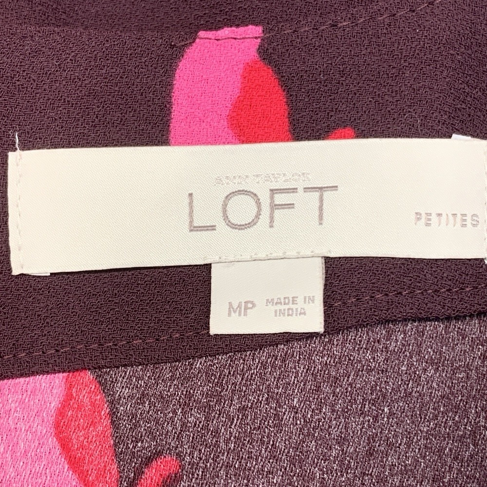 Ann Taylor Womens Cat Print Shift Dress Size MP Ann Taylor Maroon Crazy Cat Lady - Picture 6 of 9